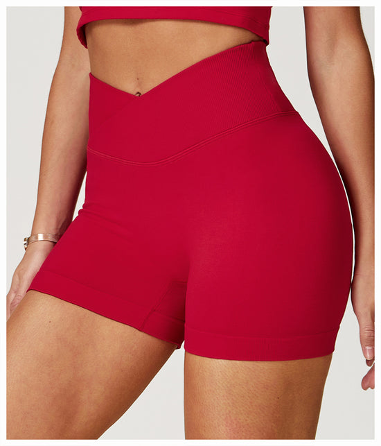 Peach Lifting High-Waisted Yoga Shorts for Women - Elastic, Tight-Fitting Seamless Workout Shorts for Fitness, Running & Gym