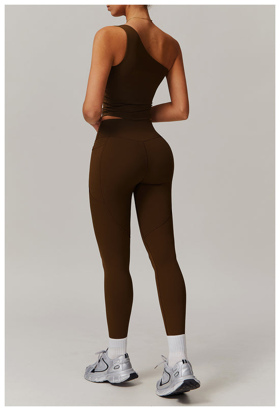 Breathable Cloud-Like High-Waisted Butt-Lifting Yoga Pants - Outer-Wearable Tight Quick-Dry Fitness Pants with Pockets for Running